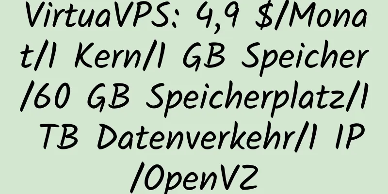 VirtuaVPS: 4,9 $/Monat/1 Kern/1 GB Speicher/60 GB Speicherplatz/1 TB Datenverkehr/1 IP/OpenVZ