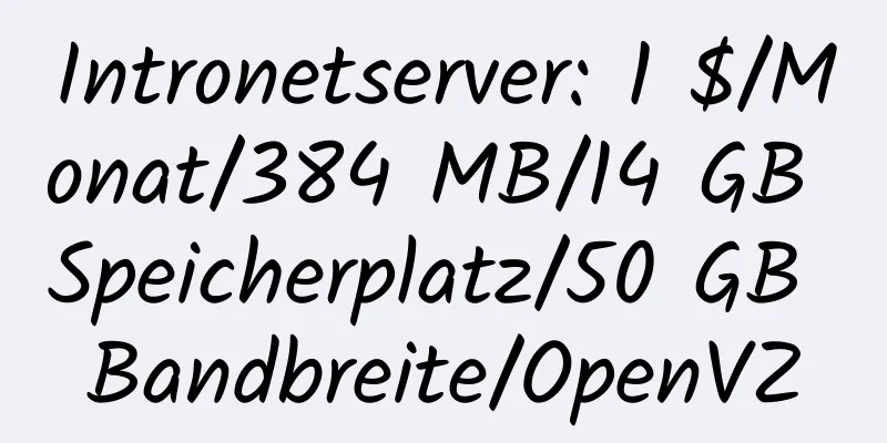 Intronetserver: 1 $/Monat/384 MB/14 GB Speicherplatz/50 GB Bandbreite/OpenVZ