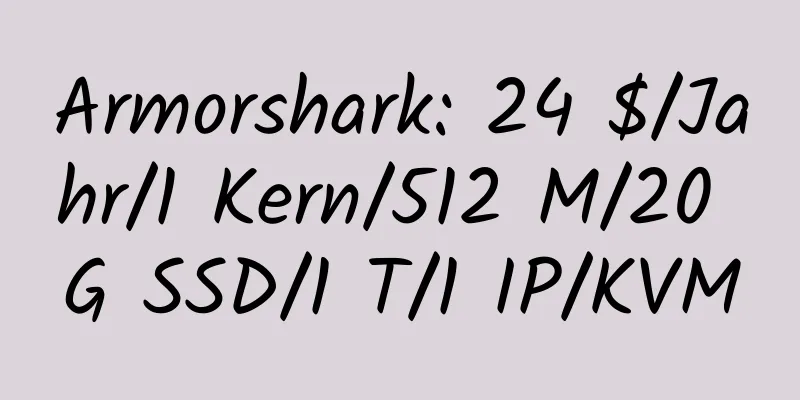 Armorshark: 24 $/Jahr/1 Kern/512 M/20 G SSD/1 T/1 IP/KVM