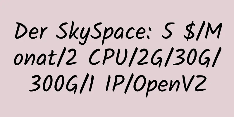 Der SkySpace: 5 $/Monat/2 CPU/2G/30G/300G/1 IP/OpenVZ