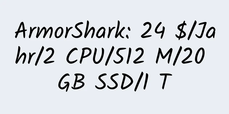 ArmorShark: 24 $/Jahr/2 CPU/512 M/20 GB SSD/1 T