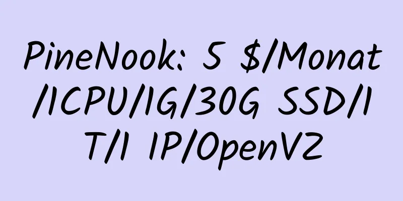 PineNook: 5 $/Monat/1CPU/1G/30G SSD/1T/1 IP/OpenVZ