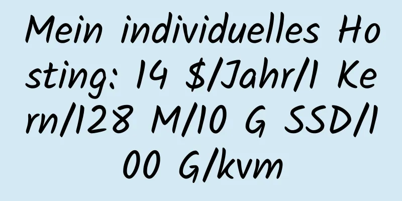 Mein individuelles Hosting: 14 $/Jahr/1 Kern/128 M/10 G SSD/100 G/kvm