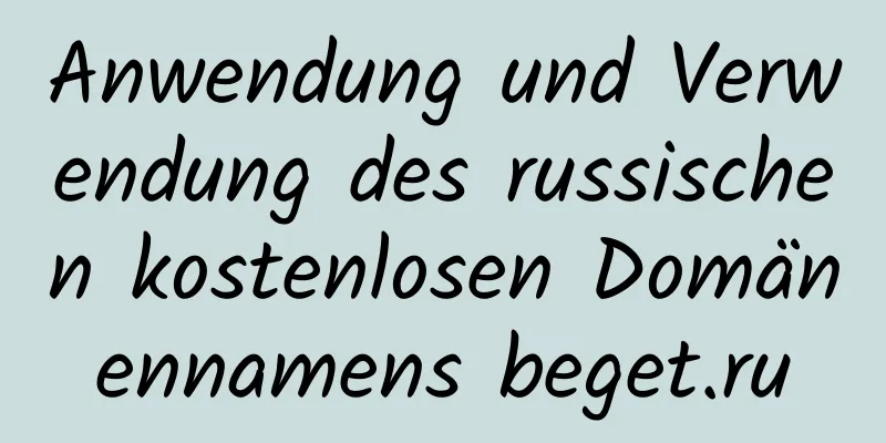 Anwendung und Verwendung des russischen kostenlosen Domänennamens beget.ru