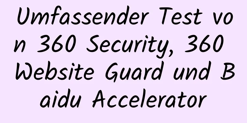 Umfassender Test von 360 Security, 360 Website Guard und Baidu Accelerator