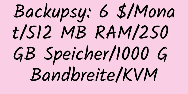 Backupsy: 6 $/Monat/512 MB RAM/250 GB Speicher/1000 G Bandbreite/KVM