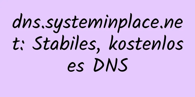 dns.systeminplace.net: Stabiles, kostenloses DNS