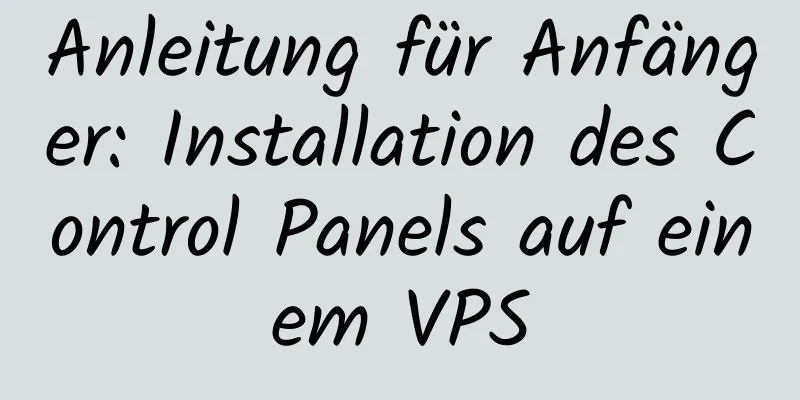 Anleitung für Anfänger: Installation des Control Panels auf einem VPS