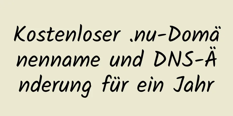 Kostenloser .nu-Domänenname und DNS-Änderung für ein Jahr