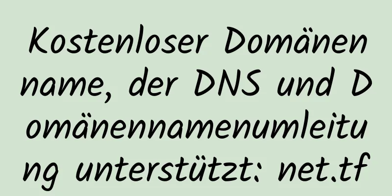 Kostenloser Domänenname, der DNS und Domänennamenumleitung unterstützt: net.tf