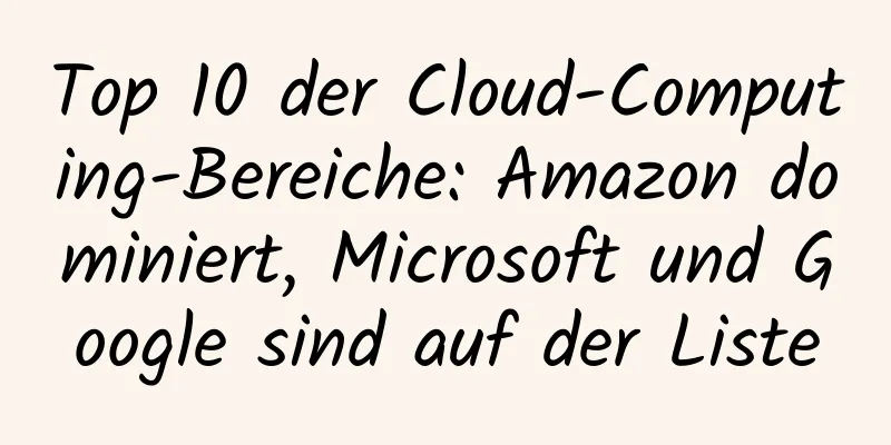 Top 10 der Cloud-Computing-Bereiche: Amazon dominiert, Microsoft und Google sind auf der Liste