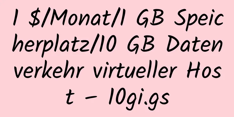 1 $/Monat/1 GB Speicherplatz/10 GB Datenverkehr virtueller Host – 10gi.gs