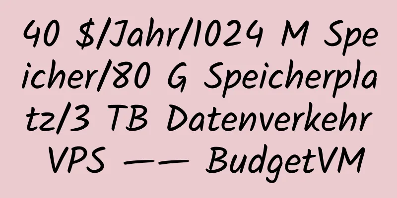 40 $/Jahr/1024 M Speicher/80 G Speicherplatz/3 TB Datenverkehr VPS —— BudgetVM