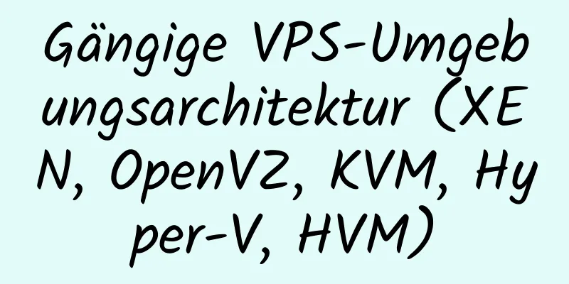 Gängige VPS-Umgebungsarchitektur (XEN, OpenVZ, KVM, Hyper-V, HVM)