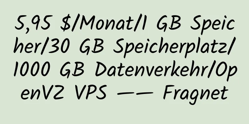 5,95 $/Monat/1 GB Speicher/30 GB Speicherplatz/1000 GB Datenverkehr/OpenVZ VPS —— Fragnet