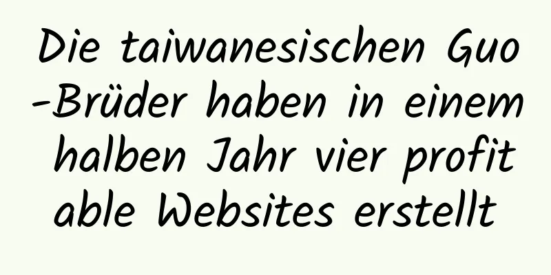 Die taiwanesischen Guo-Brüder haben in einem halben Jahr vier profitable Websites erstellt