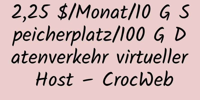 2,25 $/Monat/10 G Speicherplatz/100 G Datenverkehr virtueller Host – CrocWeb