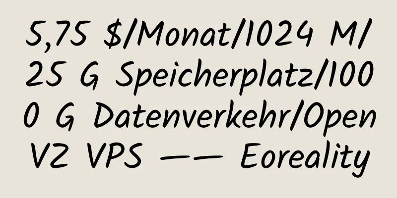 5,75 $/Monat/1024 M/25 G Speicherplatz/1000 G Datenverkehr/OpenVZ VPS —— Eoreality