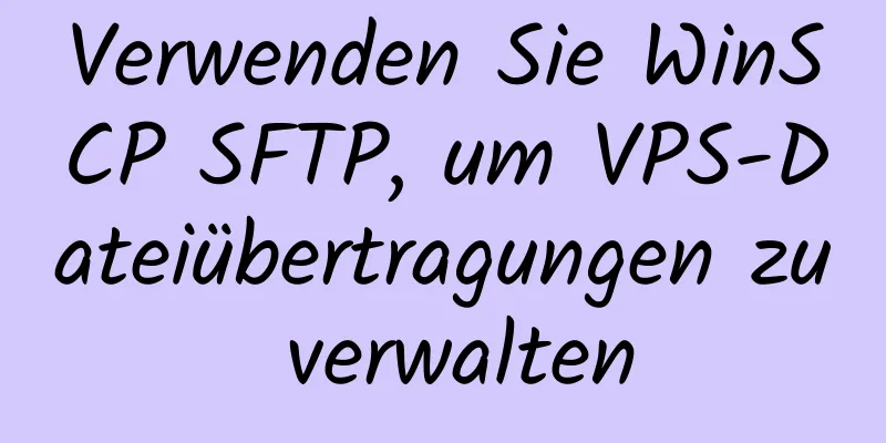 Verwenden Sie WinSCP SFTP, um VPS-Dateiübertragungen zu verwalten