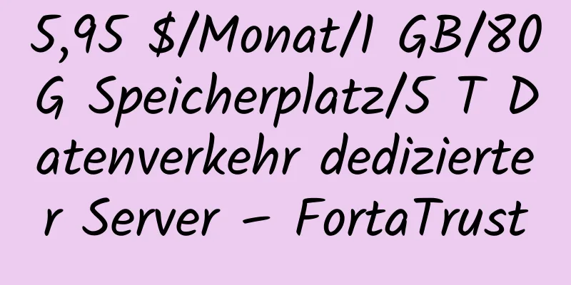 5,95 $/Monat/1 GB/80 G Speicherplatz/5 T Datenverkehr dedizierter Server – FortaTrust