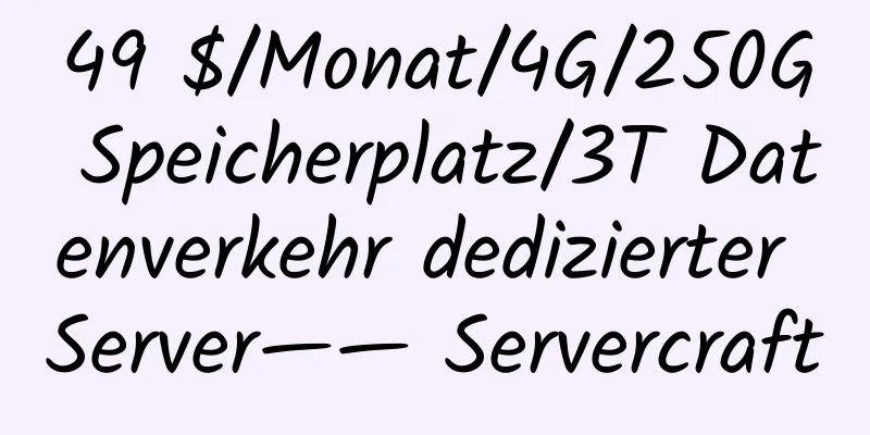 49 $/Monat/4G/250G Speicherplatz/3T Datenverkehr dedizierter Server—— Servercraft