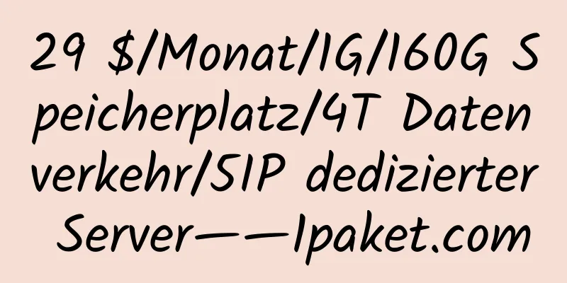 29 $/Monat/1G/160G Speicherplatz/4T Datenverkehr/5IP dedizierter Server——1paket.com