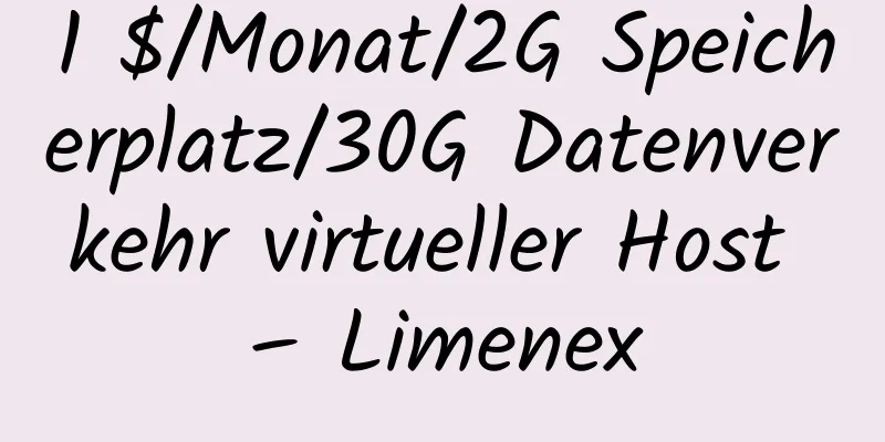 1 $/Monat/2G Speicherplatz/30G Datenverkehr virtueller Host – Limenex