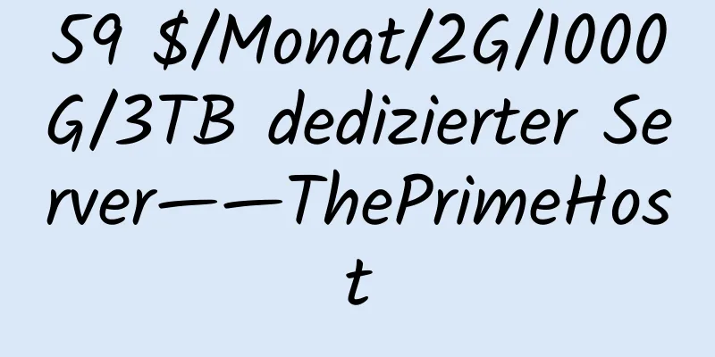 59 $/Monat/2G/1000G/3TB dedizierter Server——ThePrimeHost