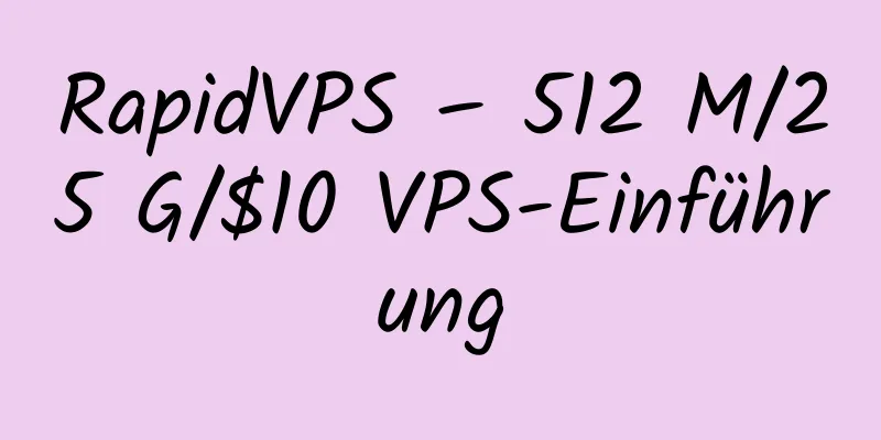 RapidVPS – 512 M/25 G/$10 VPS-Einführung