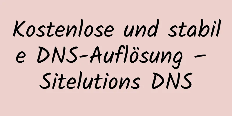 Kostenlose und stabile DNS-Auflösung – Sitelutions DNS