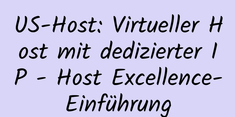 US-Host: Virtueller Host mit dedizierter IP - Host Excellence-Einführung