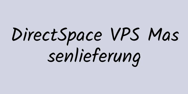 DirectSpace VPS Massenlieferung