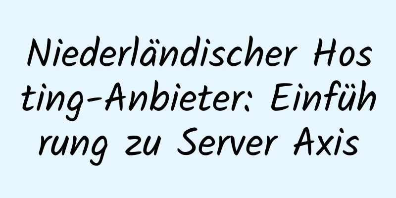 Niederländischer Hosting-Anbieter: Einführung zu Server Axis