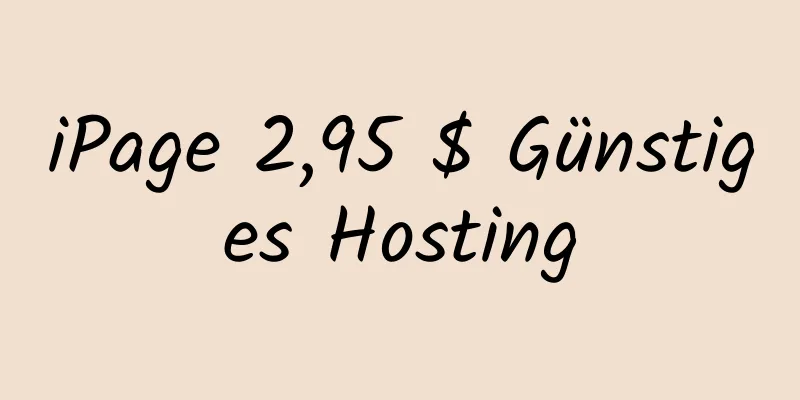 iPage 2,95 $ Günstiges Hosting