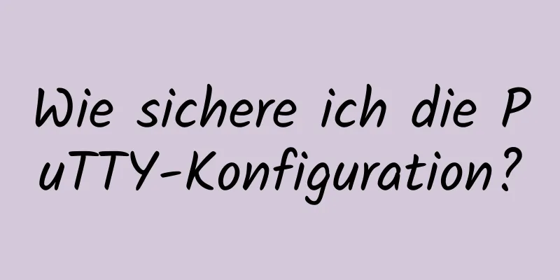 Wie sichere ich die PuTTY-Konfiguration?