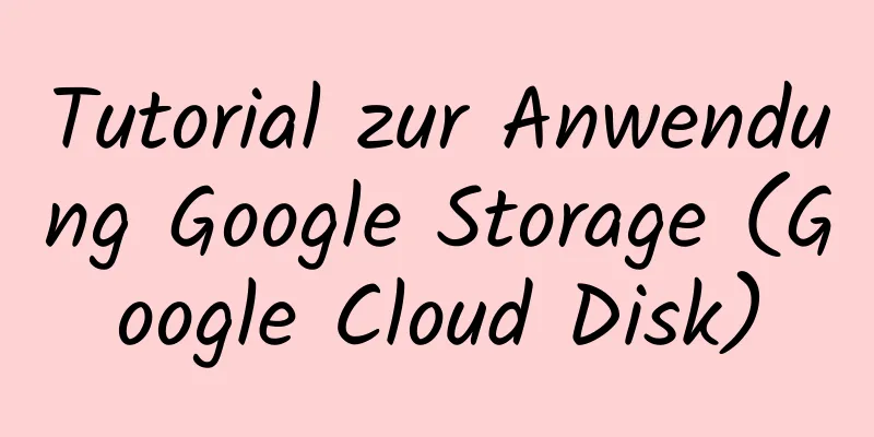 Tutorial zur Anwendung Google Storage (Google Cloud Disk)