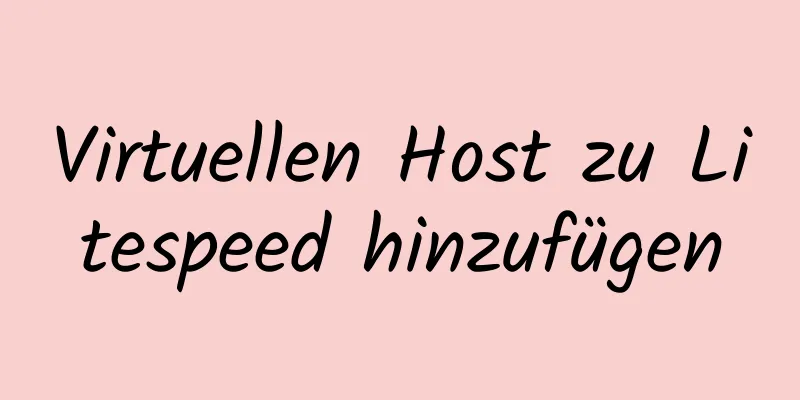 Virtuellen Host zu Litespeed hinzufügen