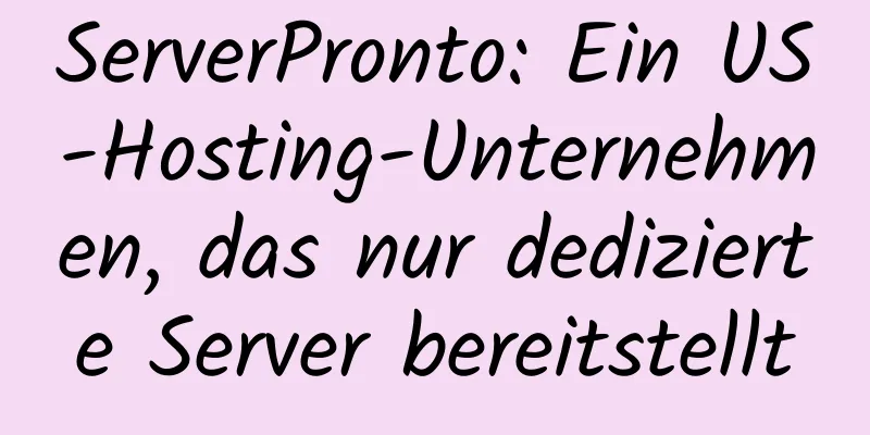 ServerPronto: Ein US-Hosting-Unternehmen, das nur dedizierte Server bereitstellt