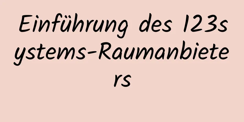 Einführung des 123systems-Raumanbieters