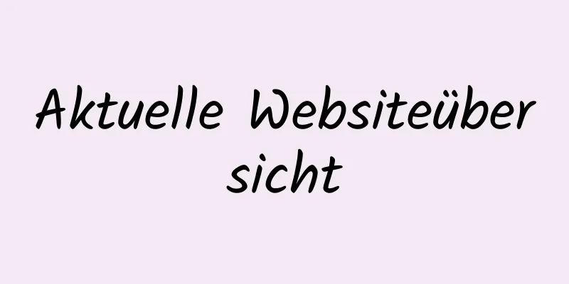 Aktuelle Websiteübersicht