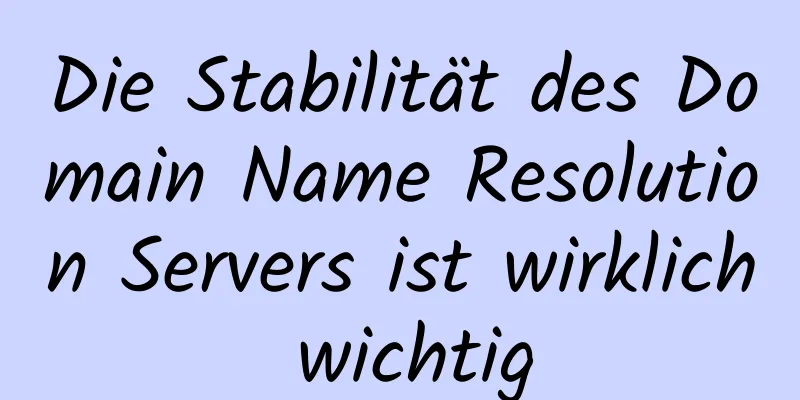 Die Stabilität des Domain Name Resolution Servers ist wirklich wichtig