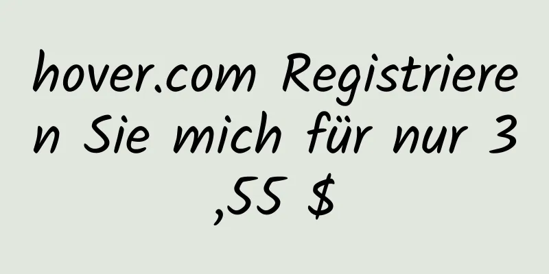 hover.com Registrieren Sie mich für nur 3,55 $