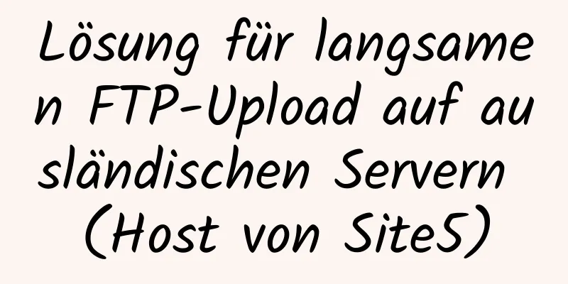 Lösung für langsamen FTP-Upload auf ausländischen Servern (Host von Site5)