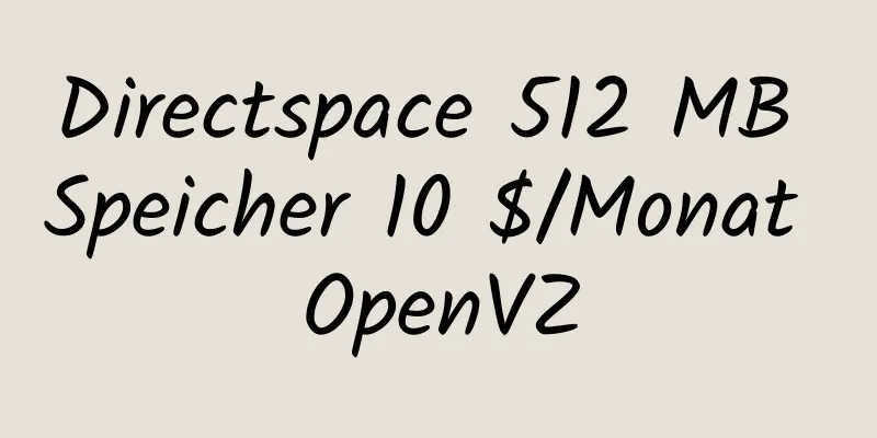 Directspace 512 MB Speicher 10 $/Monat OpenVZ