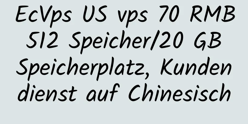 EcVps US vps 70 RMB 512 Speicher/20 GB Speicherplatz, Kundendienst auf Chinesisch