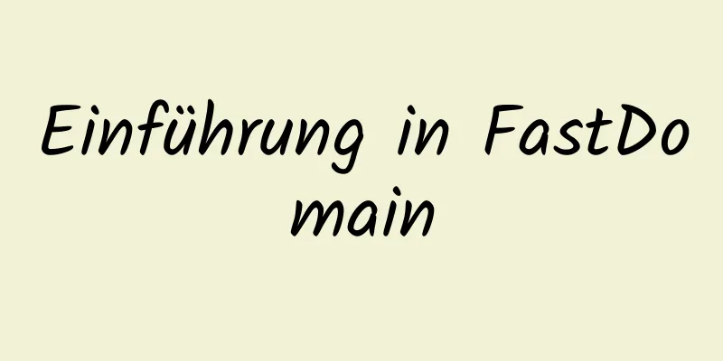 Einführung in FastDomain